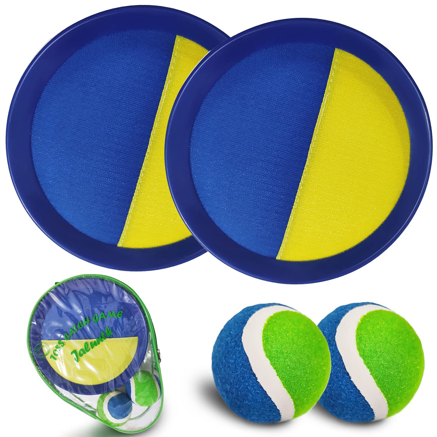 Ball Catch Set Jalunth Toss Paddle Game Para Crianças E Adultos Azure