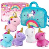 Brinquedos De Pelúcia Kmuysl Unicorn Para Meninas De 3 A 8 Anos Com Bolsa Arco-íris