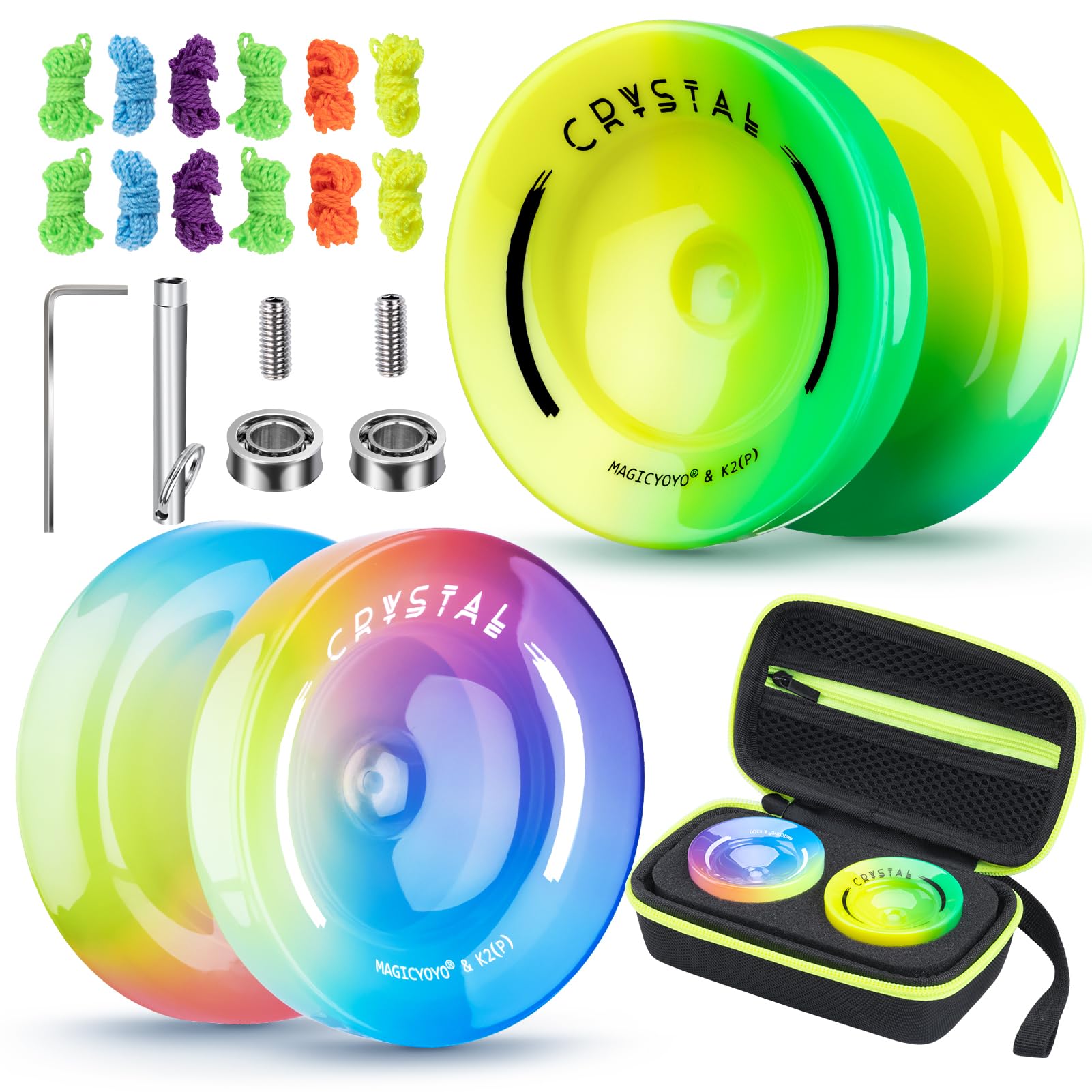 Kojo Crystal E + clone 2 2個セット Pacote De 2 Yoyo Magicyoyo Crystal K2 Responsivo/não Responsivo
