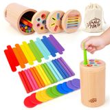 Brinquedo Small Fish Wooden Montessori 3 Em 1 Para Bebês De 1 A 3 Anos