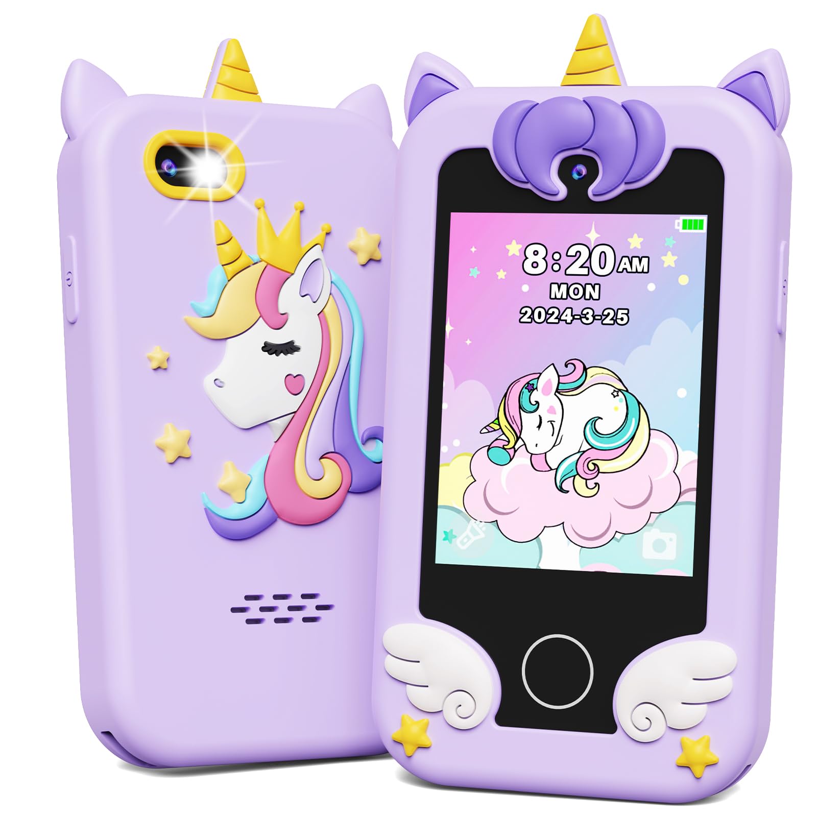 Telefone Inteligente De Brinquedo Kokodi Kids Unicorn Com Tela Sensível Ao Toque E Câmera
