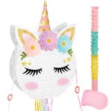 Piñata Dobrável De Unicórnio Wernnsai Para Festa De Aniversário De Unicórnio