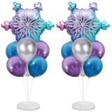 Peça Central De Balão Snow Birthday Party Stand Kit X2 +17 Balões