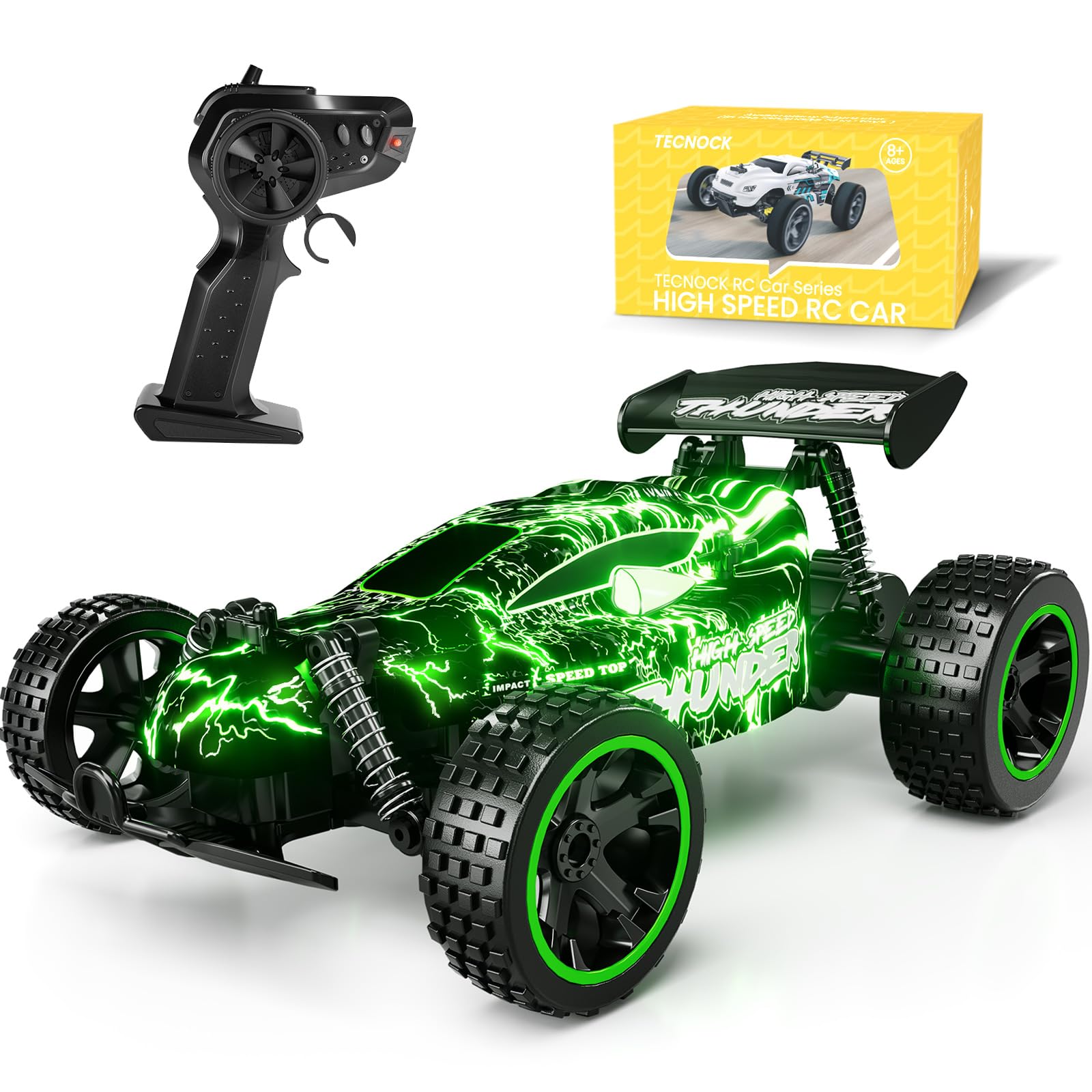 Rc Car Tecnock, Escala 1:18 Com Luzes Led, 20 Km/h De Velocidade, Presente Para Crianças