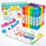 Dot Markers Shuttle Art 36 Cores Laváveis Para Crianças De Mais De 3 Anos
