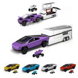 Carro De Brinquedo Powvan Cybertruck Purple Gradient Em Liga Fundida
