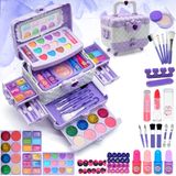 Kit De Maquiagem Herapfann Kids Para Meninas De 4 A 12 Anos Lavável Roxo