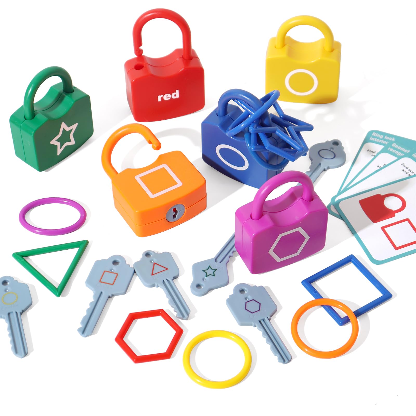 Lock Toys Montessori Learning: Classificação De Formas De Cores