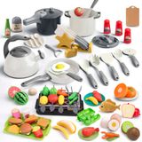 Acessórios De Brinquedo De Cozinha Zero Zoo, 105 Unidades Para Crianças Com Comida Para Brincar