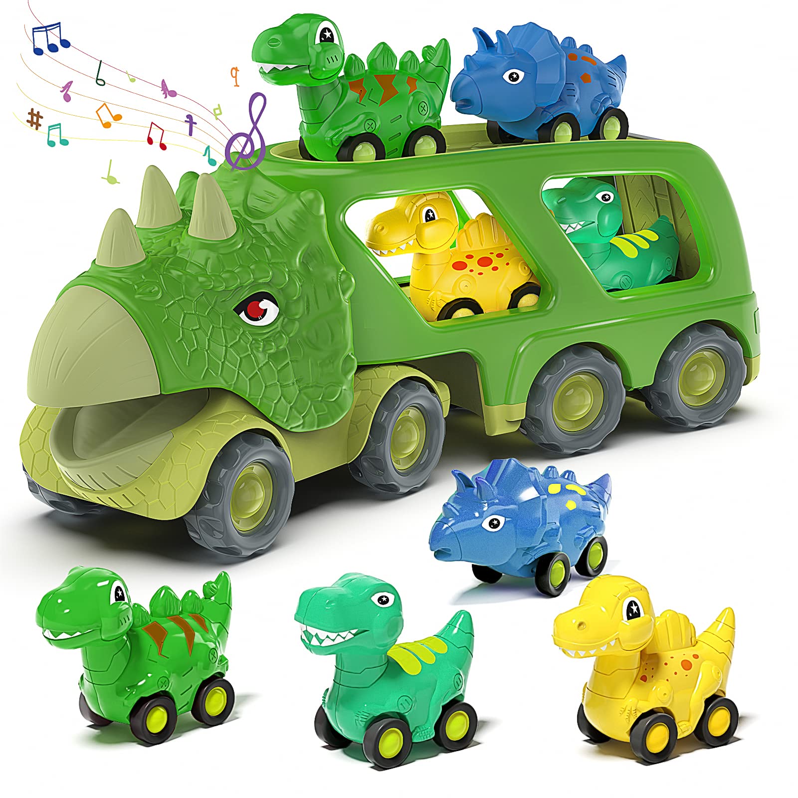 Caminhão De Transporte Dinosaur Car Toy Veslier Com 4 Dino Car 3+ Y