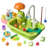Play Sink Cute Stone Com Água Corrente, Brinquedos De Cozinha Com Torneira