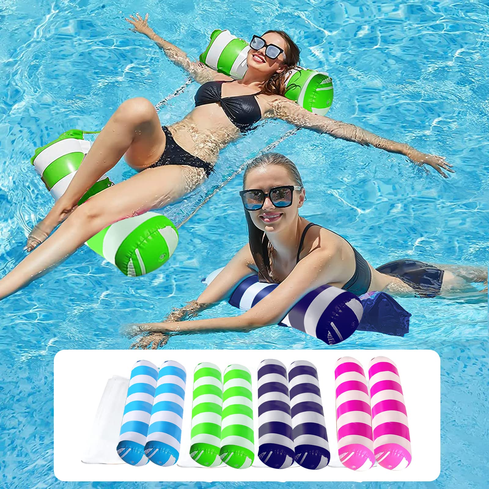 Brinquedo Aquático Yodooshi Inflável Pool Floats Hammock, Pacote Com 4 Unidades