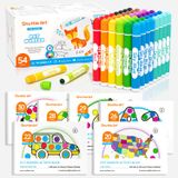 Dot Markers Shuttle Art, Pacote De 48, Lavável Em 12 Cores Com Livros