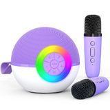 Máquina De Microfone De Karaokê Heroange Com 2 Microfones Sem Fio Roxa