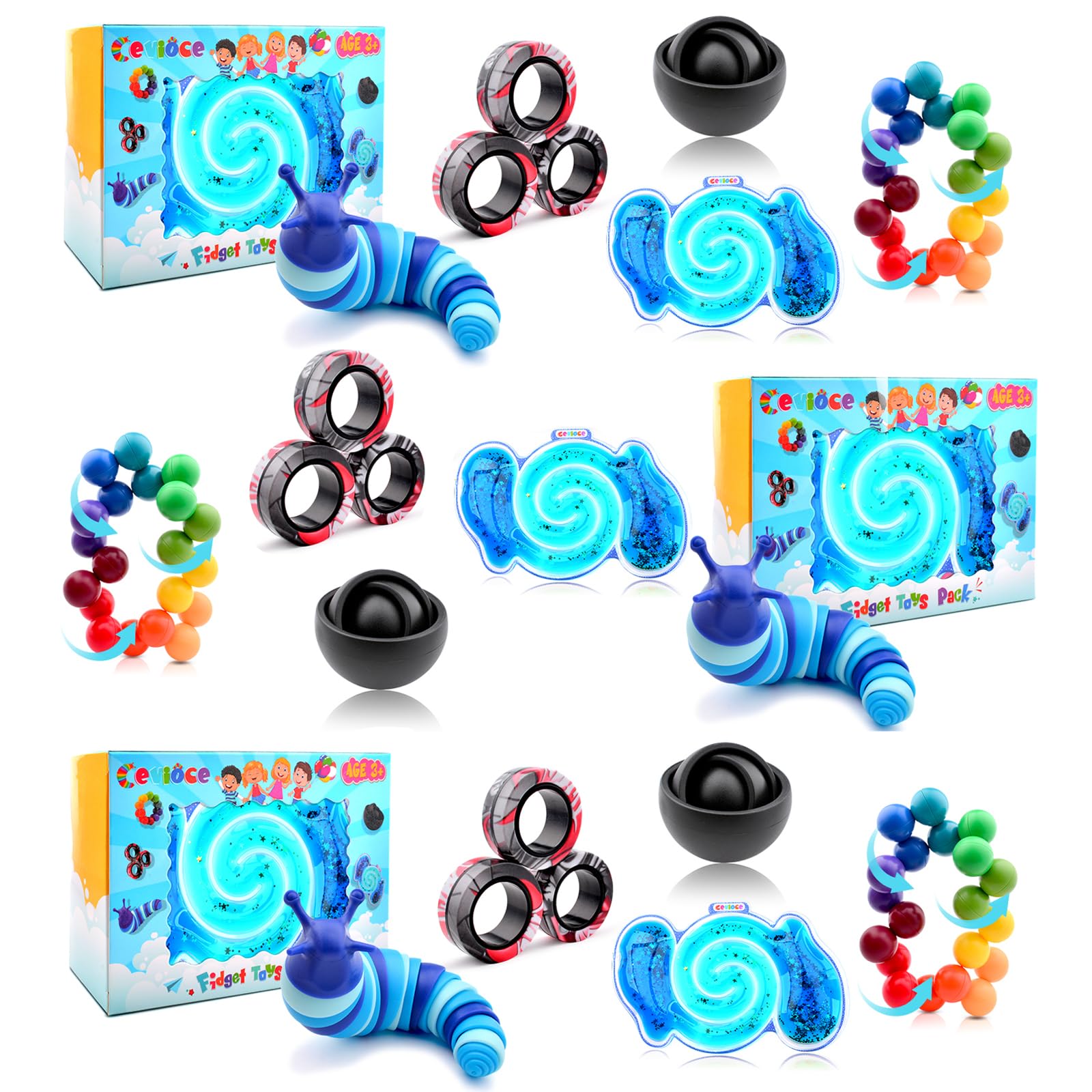 Pacote De 15 Unidades Da Sensory Fidget Toys Cevioce Para Adultos E Crianças