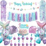 Conjunto De Decorações De Festa, Aniversário De Sereia, Crianças, Meninas E Mulheres