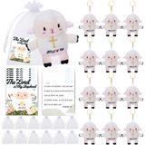 Bicho De Pelúcia Leyoha Christian Gifts Lamb 12 Cm Com Chaveiro