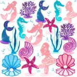 Decoração De Festa Sunbeauty Glitter Mermaid Felt Centerpiece X18