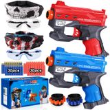 Pacote Com 2 Blaster Guns Tioplior Com 60 Balas E 2 Pulseiras Com Mais De 6 Anos