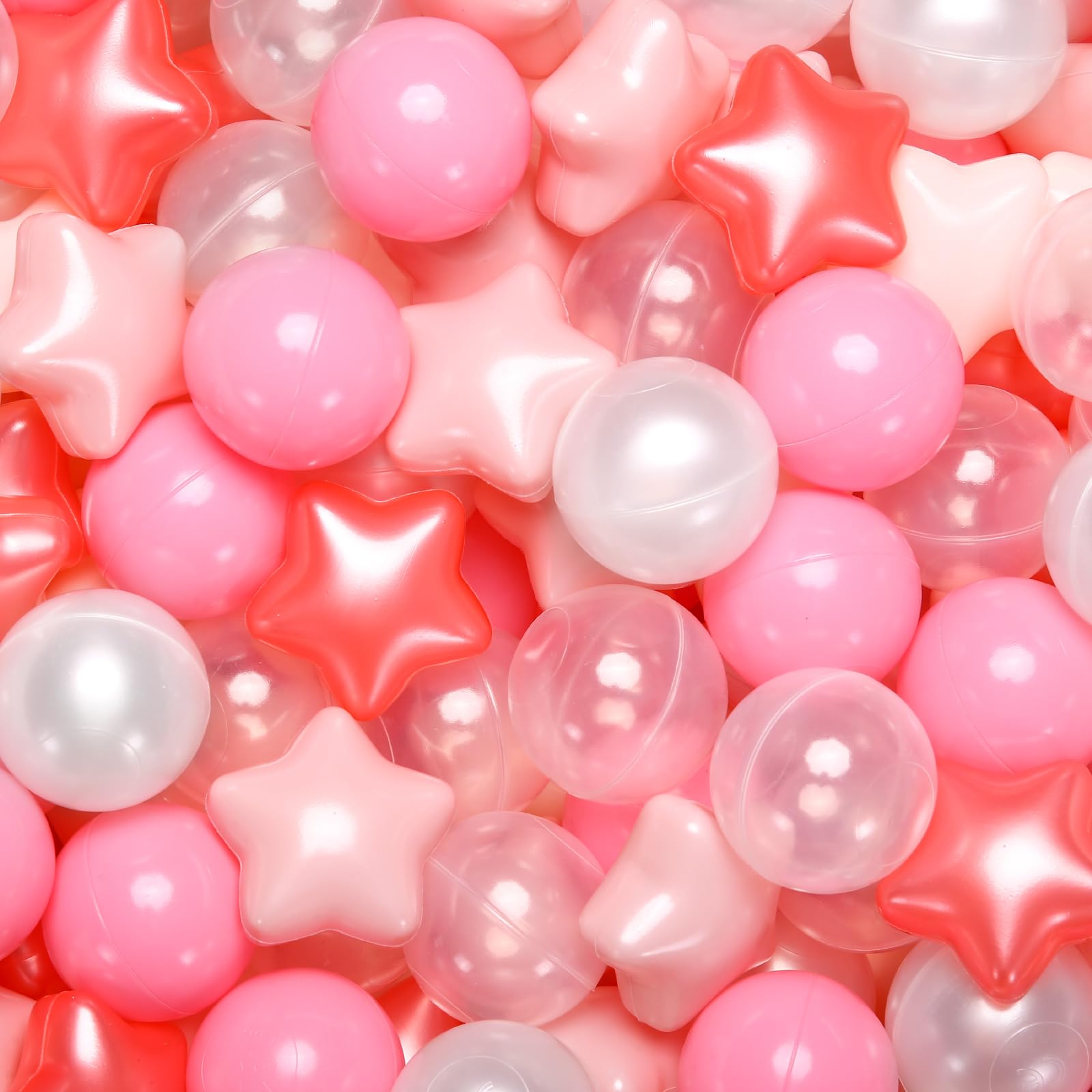 Ball Pit Balls Realhaha Pearl Red Beige Clear 100 Unidades