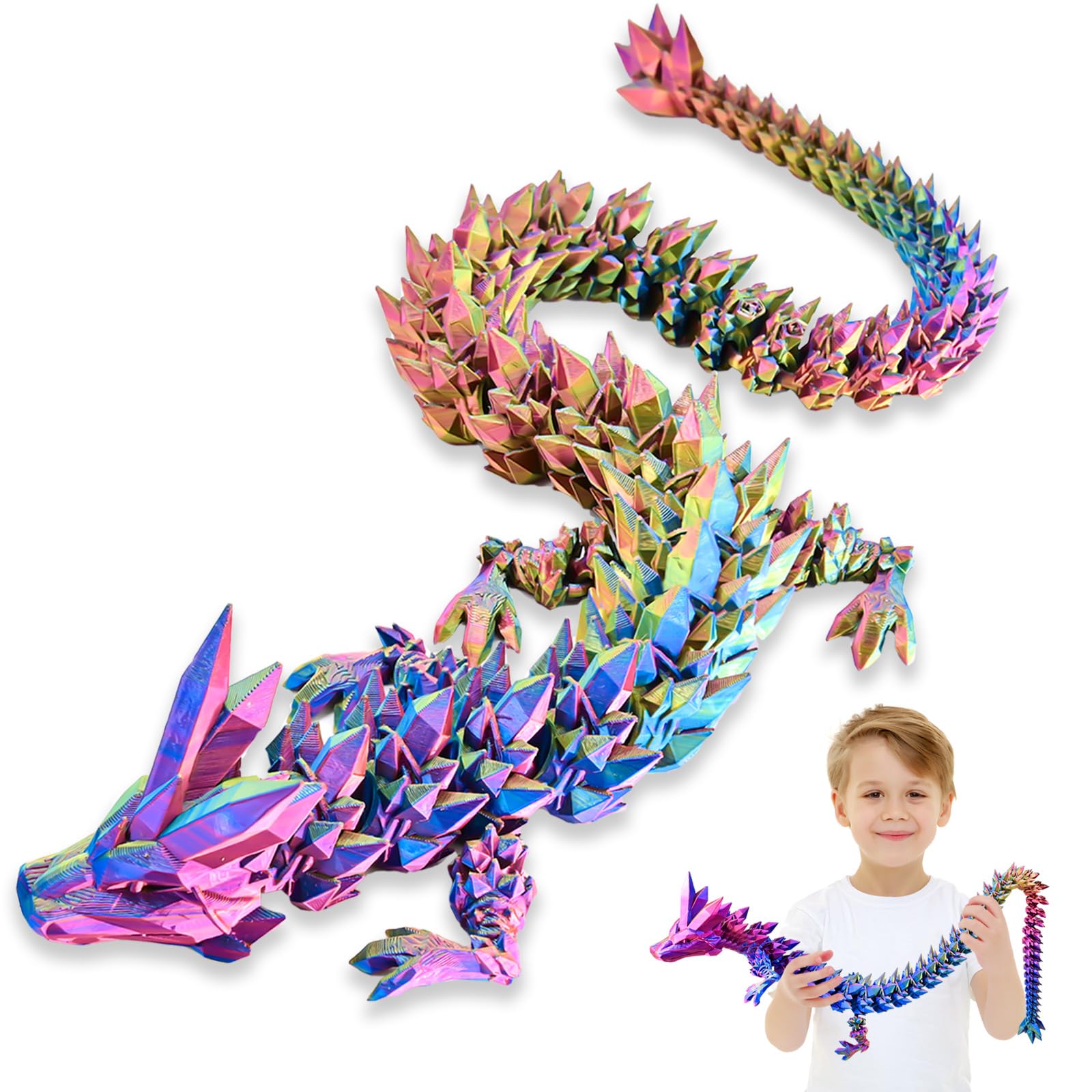 Cristal Articulado Dragon Locyfens Grande De 76 Cm Impresso Em 3d