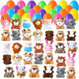 Ovos De Páscoa Cheios De Mini Animais De Pelúcia Para Crianças (28 Unidades)