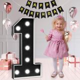 Marquee Numbers Imprsv Black, Decoração De Primeiro Aniversário, 3 Pés