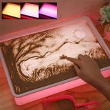 Caixa De Luz De Pintura Em Areia Odoorgames 16 Rosa Com Areia E Ferramentas