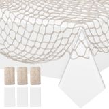 Conjunto Decorativo De Rede Para Peixes E Toalhas De Mesa, Tipo Unidade, Pacote Com 6 Unidades, Branco