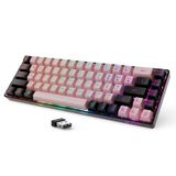 Teclado Sem Fio Para Jogos Geodmaer 65% Led Retroiluminado Rosa-preto