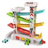 Brinquedo De Rampa De Carro Top Bright Para Crianças De 2 A 3 Anos Com 4 Carros De Madeira