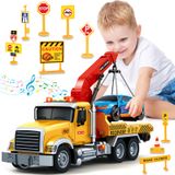 Caminhão De Reboque De Brinquedo Springflower 15 Grande Com Carro De Corrida De 3 A 6 Anos