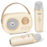 Máquina De Karaokê Prunus Mini Para Crianças E Adultos Com 2 Microfones