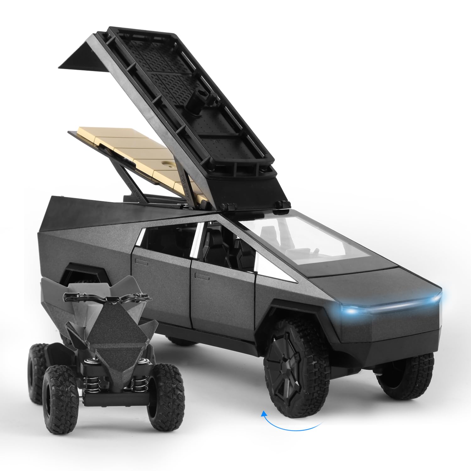 Toy Cybertruck Zocboyo, Escala 1/24, Com Luz Sonora De Motocicleta