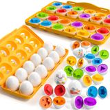 Brinquedo Sensorial Montessori Temi 12 Ovos De Brinquedo Com Suporte Para 1-3 Anos