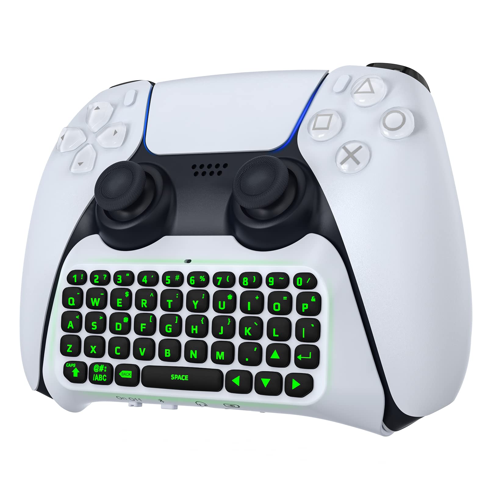 Teclado Moko Para Controlador Ps5 Bluetooth Com Luz De Fundo Verde