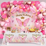 Decorações De Aniversário Fengrise Butterfly Girl Com Arco De Balão