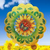 Decoração Suspensa 3d Wind Spinner Gotome Sunflower 30 Cm