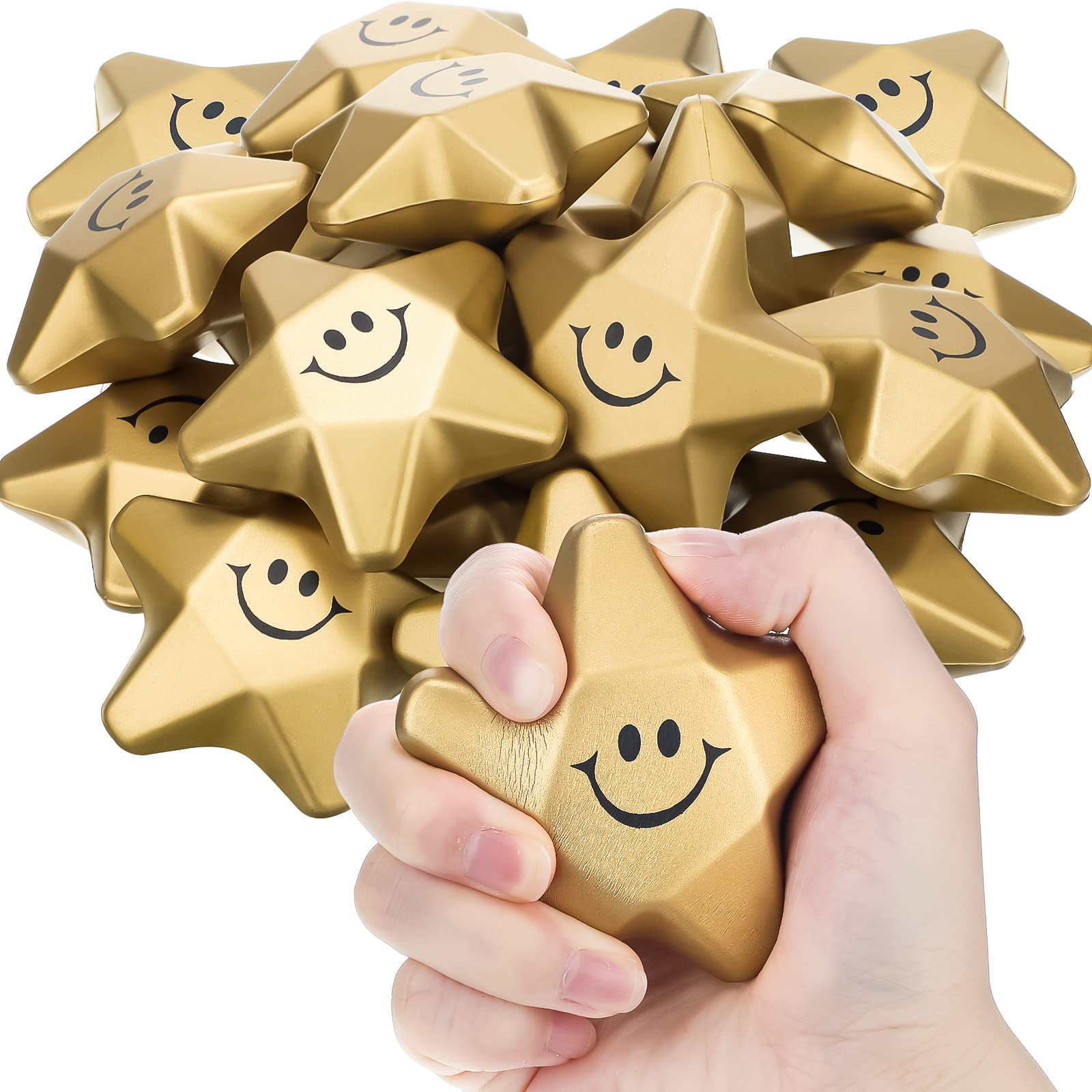 Stress Balls Deekin Star Foam 7,8 Cm 36 Peças Douradas Para Adultos