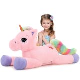 Pelúcia De Unicórnio Gigante Tezituor, 80 Cm, Rosa Para Crianças