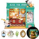 Kit De Casa Em Miniatura Rolife Alice&#39;s Tea Store Com Móveis