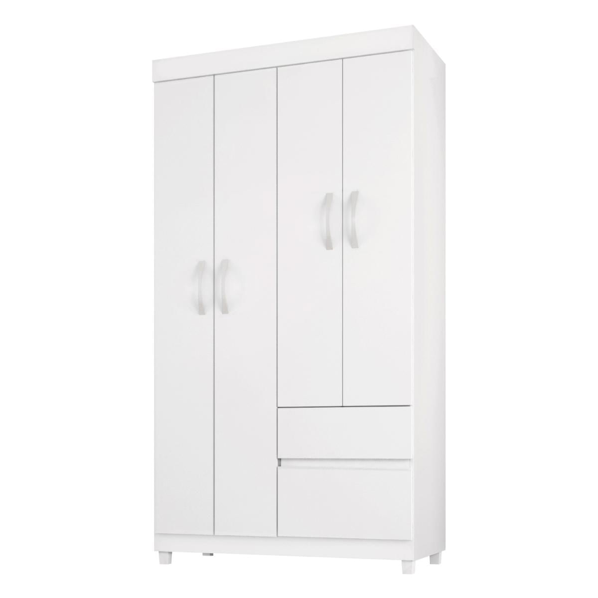 Guarda Roupa Lotus Quarto Com 4 Portas E 2 Gavetas Branco/rosa