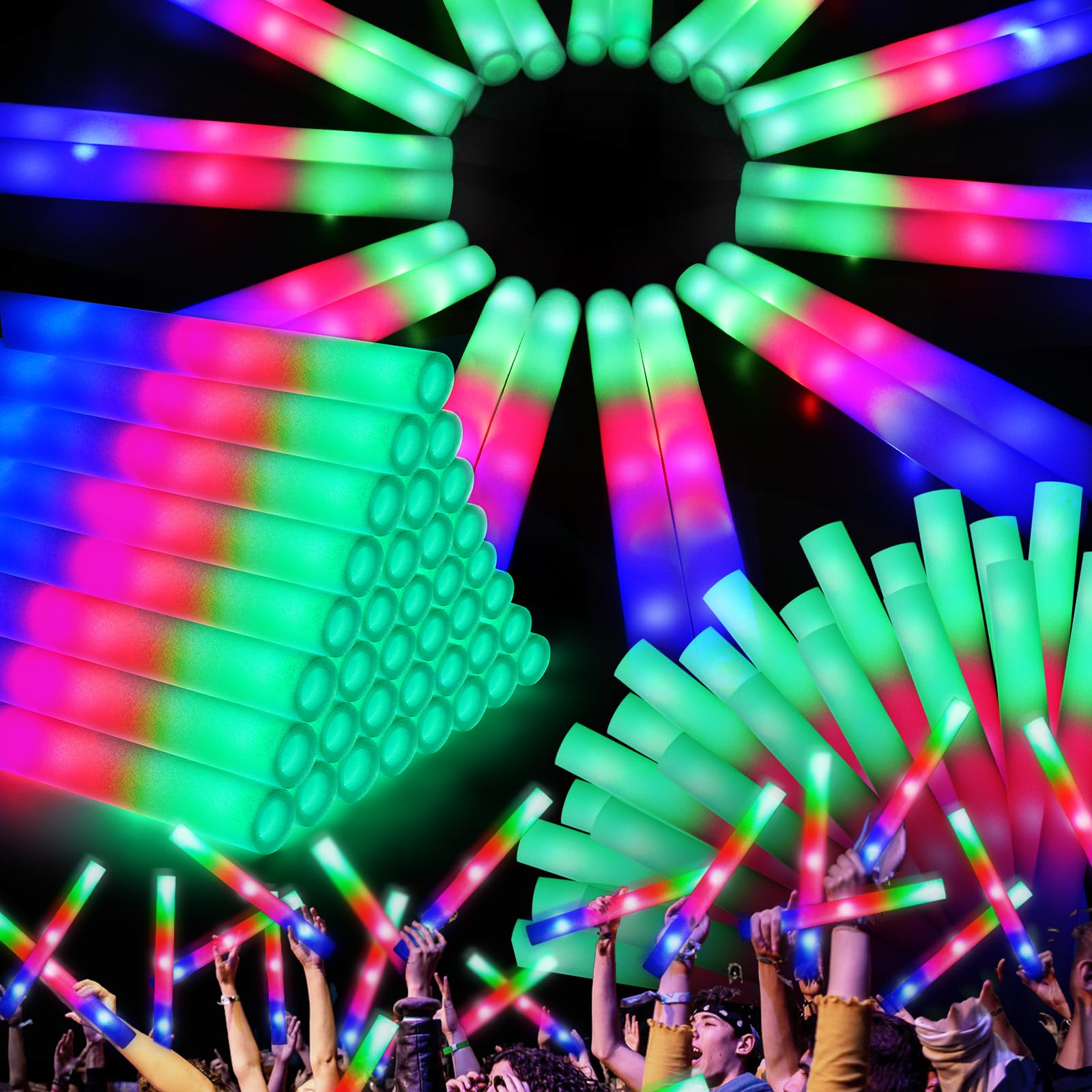 Foam Glow Sticks Olupp 48 Unidades Com 3 Modos Para Festas Infantis