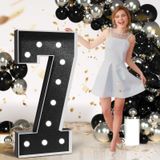 Decoração De Festa: Marquee Numbers, Imprsv, Preto, 4 Pés De Altura, 75, 70