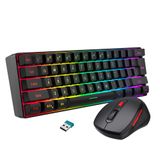 Combinação De Teclado E Mouse Para Jogos Sem Fio Snpurdiri 60%
