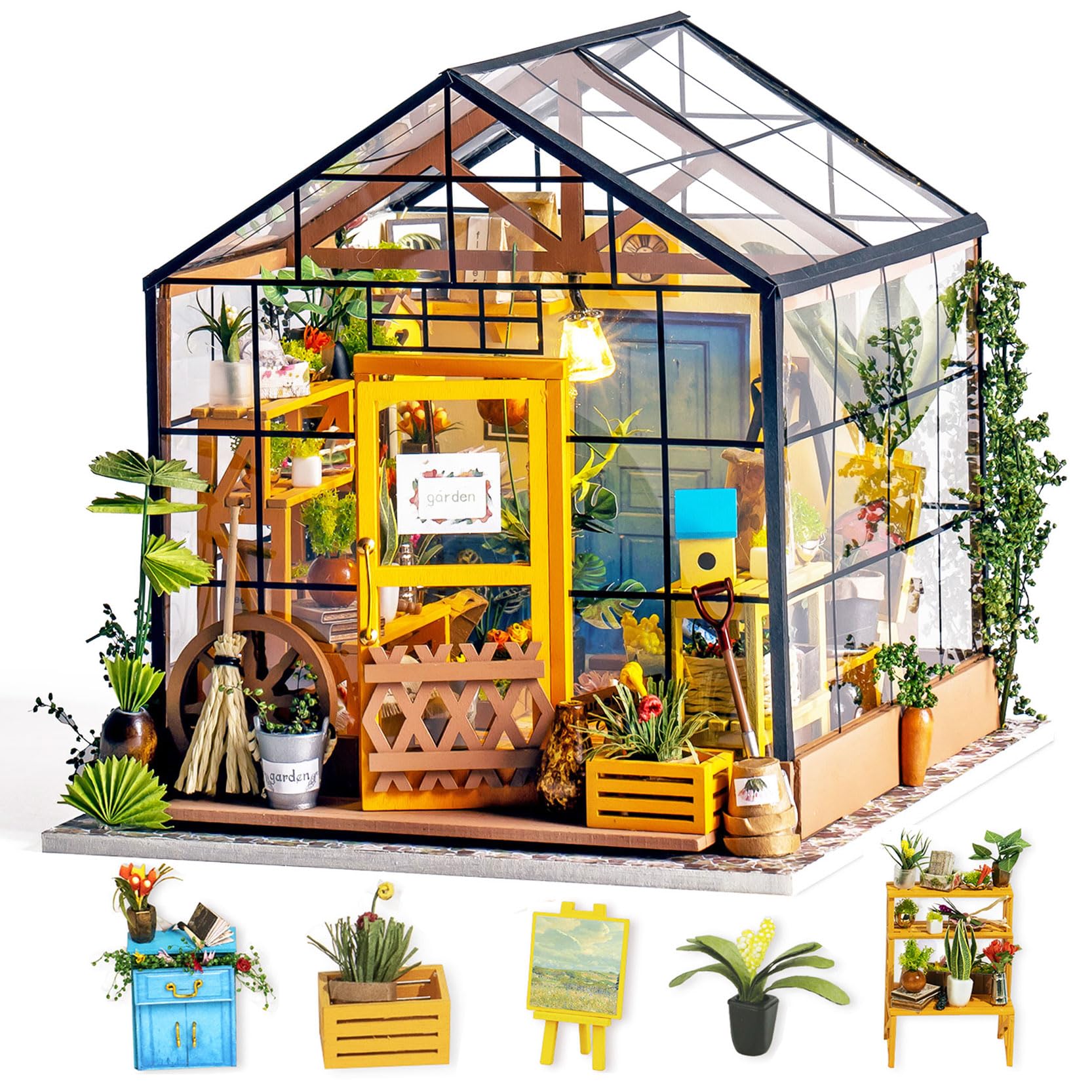 Kit De Modelos Diy Dollhouse Rolife Cathy's Flower Green House