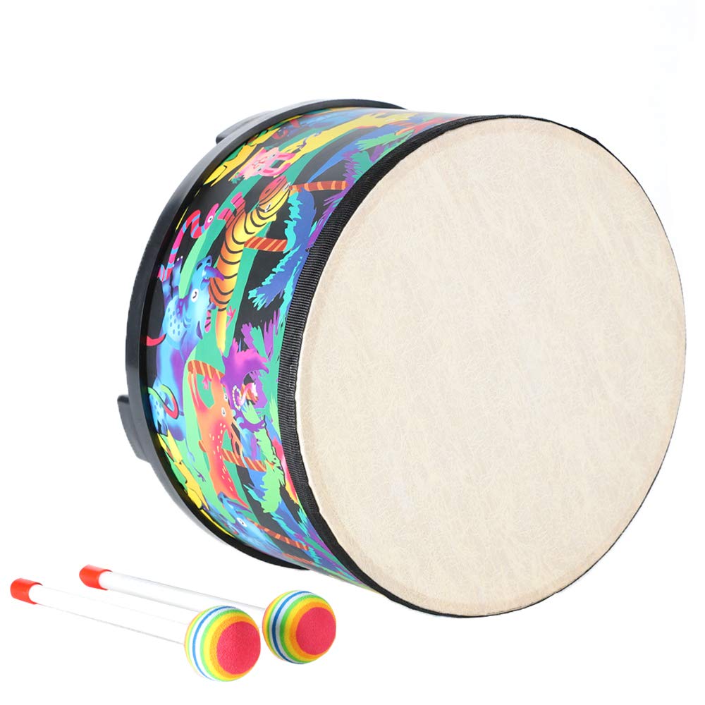 Floor Tom Drum Ubblove Para Crianças, Percussão De 25 Cm Com 2 Marretas