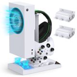Suporte De Carregador Com Ventilador De Refrigeração, 2 Baterias Para Xbox Series S