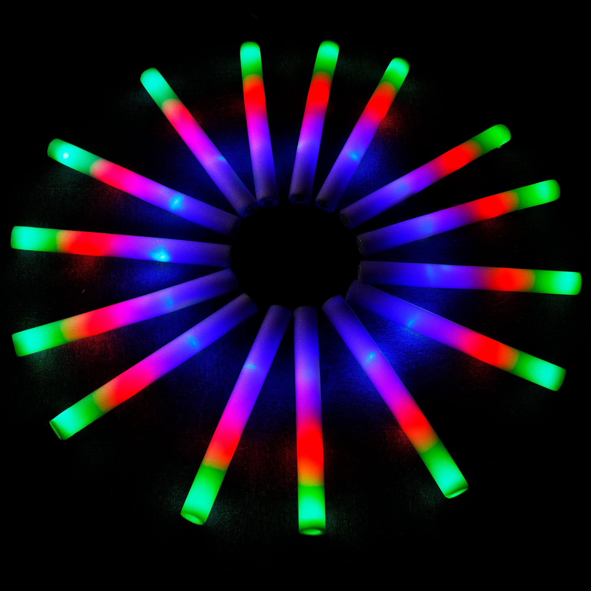 Foam Glow Sticks Bietrun 53 Unidades Com 3 Modos De Intermitência Colorida
