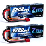 Bateria Lipo Zeee 2s 7,4 V 5200 Mah 50 V Com Conexão T Ao Estilo Dean